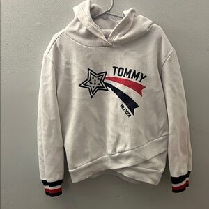 Tommy Hilfiger Off-White Hoodie with Star and Stripe Design